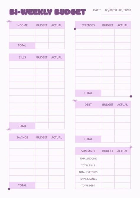 Pastel Cool Bi-weekly Budget Planner 2 Week Budget Plan, Budgeting Weekly Paycheck, Biweekly Paycheck Budget Template, Weekly Budget Planner Printable Free, Biweekly Budget Printable Free, Bi Weekly Budget Printable Free, Bi Weekly Budget Template, Goodnote Paper, Budget Planner Biweekly