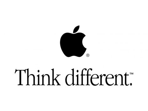 Think Different Illustration, Apple Retro Logo, Think Different Apple, Black Apple Logo, Glowing Apple Logo, Cool Apple Logo, Different Logo, Apple Logo Design, Apple Vector