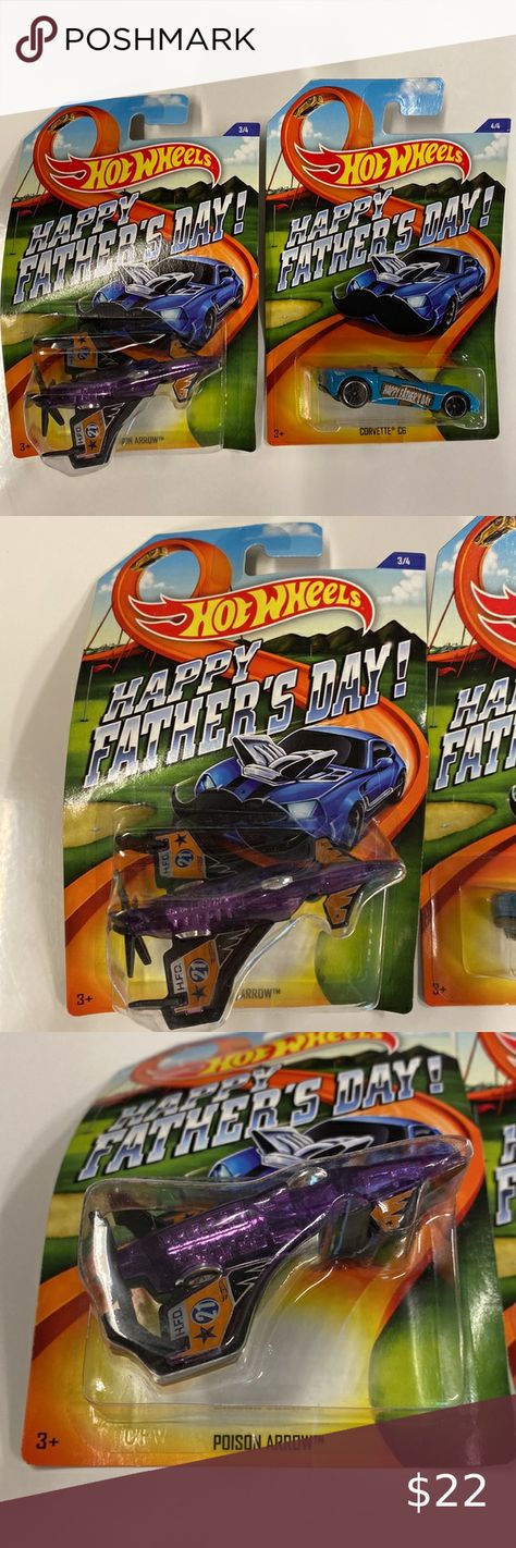 Hot Wheels Happy Fathers Day 2014. Set of 2 cars. Poison Arrow, Packaging Cards, Corvette C6, Hot Wheel, Happy Father, Happy Fathers Day, Gum, Fathers Day, Wheel