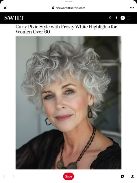 Short Curly Gray Hair Over 50, Curly Bobs For Older Women, Curly Updos For Medium Hair, Curly Silver Hair, Short Curly Hairstyles For Women, Mom Hair, Grey Curly Hair, Going Grey, Hairstyles For Women Over 60