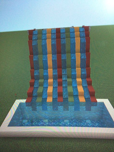 Minecraft Water Slide, Minecraft Waterpark, Minecraft Interior, Minecraft Interior Design, Minecraft Building, Waterpark, Water Slide, Minecraft Ideas, Water Slides