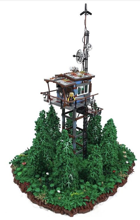 Lego Fallout, Lego Tree, Communication Tower, Lego Universe, Construction Lego, Lego Sculptures, Lego Display, Lego Diy, Lego Ship