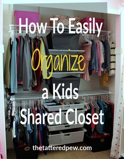 How to easily organize kids shared closet with help from The Container Store! #kidscloset #organizingclosets #sharedclosetideas Walk In Closet Organization, Closet Organization Designs, Organizing Walk In Closet, Nursery Closet Organization, Baby Closet Organization, Closet Organization Ideas, Shared Closet, Organization Closet, Baby Room Organization