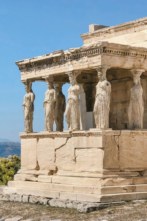 Europe Architecture, Greece Pictures, Colour Architecture, Athens Acropolis, Architectural Sculpture, Ancient Greek Architecture, Greek Culture, Mysterious Places, Greek Art