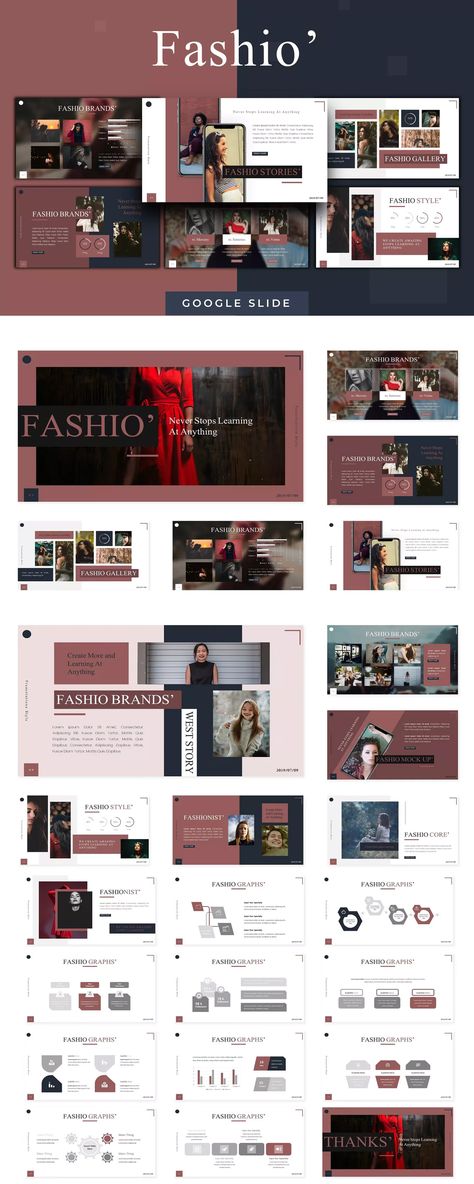 Fashio - Google Slides Template is a great template for business or personal needs with multipurpose presentations. All elements in this template are made with Google Slides, edit only with Google Slides, insert your content, replace your images to placeholders, change colors, and all presentations including animated slides and present your slides to your business partners. Happy Sliders !!! Template For Business, Google Slides Presentation, Slide Presentation, Slides Presentation, Presentation Slides Templates, Business Partners, Slides Template, Presentation Template, Google Slides