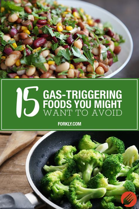 15 Gas-Triggering Foods You Might Want to Avoid: Symptoms of gas can show up as belching, bloating, abdominal pain and flatulence! Non Gassy Foods, Gassy Foods, Getting Rid Of Gas, Stomach Gas, Bloated Stomach, Proper Diet, Foods To Avoid, Foods To Eat, Best Diets