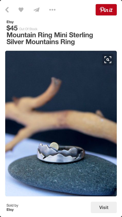 Mountains Ring, Silver Mountain Ring, Mountain Ring, Handmade Things, Rising Sun, Put A Ring On It, Diy Schmuck, Ruby Ring, Pretty Jewellery