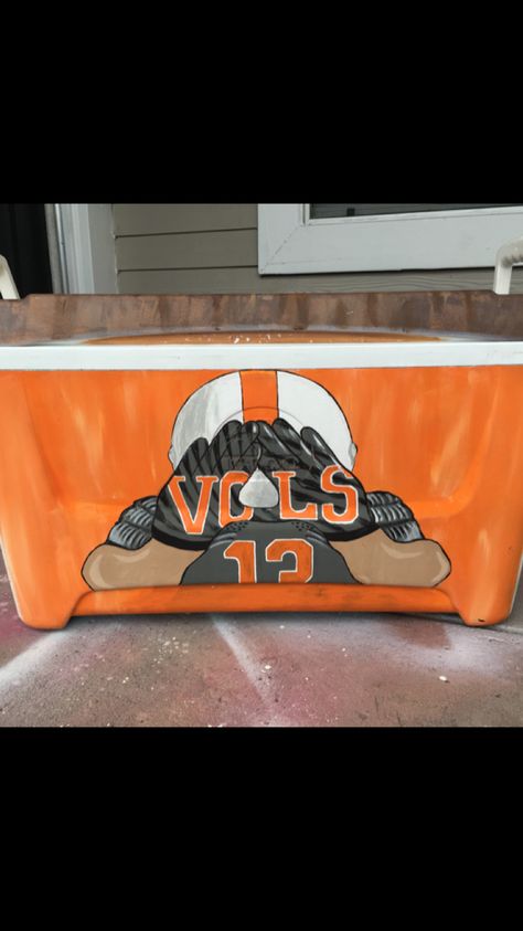 Tennessee Cooler Painting, Tennessee Frat Cooler, Nola Formal, Nola Cooler, Tennessee Vols Football, Formal Coolers, Vols Football, Formal Cooler Ideas, Formal Cooler