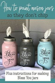 Paint Mason Jars, Chalk Paint Mason Jars, Diy Hanging Shelves, Mason Jar Projects, Mason Jar Flowers, Diy Jar Crafts, Wine Bottle Diy Crafts, Mason Jar Crafts Diy, Wine Bottle Diy