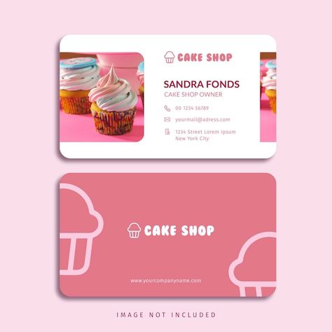 Cake Shop Visiting Card Design, Cake Business Card Design, Pastry Business Card, Contact Card Design, Pie Logo, Logo Pastry, Cake Shop Logo, Logo Sweet, Cake Shop Design