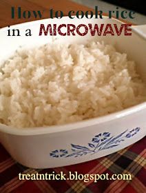 Microwave Rice Recipes, Cook Rice In Microwave, Microwave Recipes Dinner, Microwave Cooking Recipes, Microwave Mug Recipes, Rice In The Microwave, Microwave Meals, Microwave Recipe, Microwave Dishes