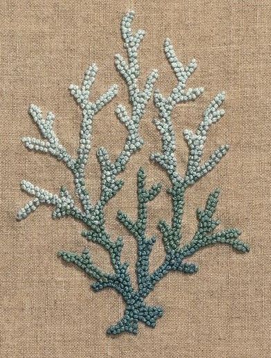 Modern Stitching, Embroidery Pen, French Knot Embroidery, Making Clothes, Coral Design, Navy Style, French Knots, Design Embroidery, French Knot