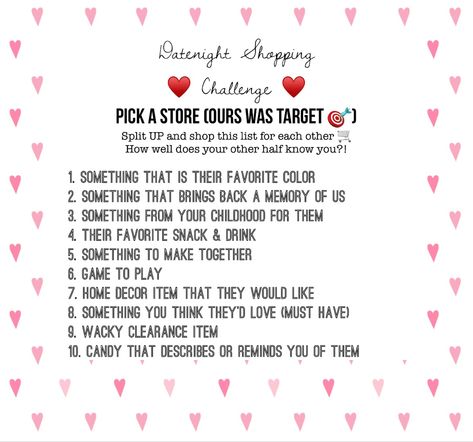 Fun twist on Datenight! Shopping Challenge! Date Night Shopping Challenge, Date Night Challenge Ideas, Target Date Night Challenge, Target Date Night, Date Night Challenge, Target Date, Shopping Challenge, Fun Dates, Couples Challenges