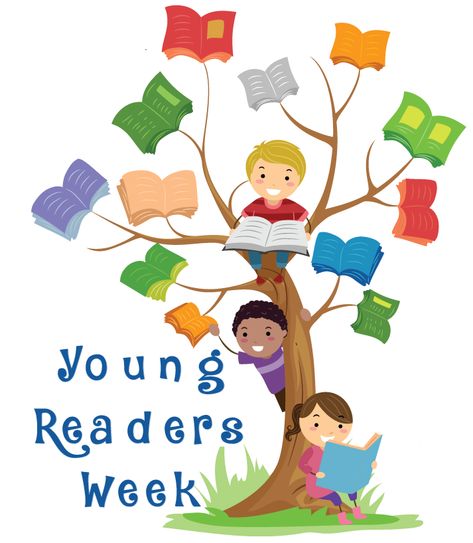 Young Readers Week, November 11-17, 2018 School Wall Decoration, School Board Decoration, Kids Reading Books, School Wall Art, Book Tree, School Murals, School Painting, Board Decoration, Library Decor