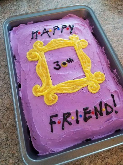 Friends Tv Show Cake Ideas, Friends Tv Show Birthday Cake, Friends 30th Birthday Cake, Friends Tv Show Birthday Party Ideas, Simple Friends Theme Cake, Friends Cake Tv Show, Friends Themed Cake Ideas, Friends Themed 30th Birthday Party, Friends Birthday Cake Ideas