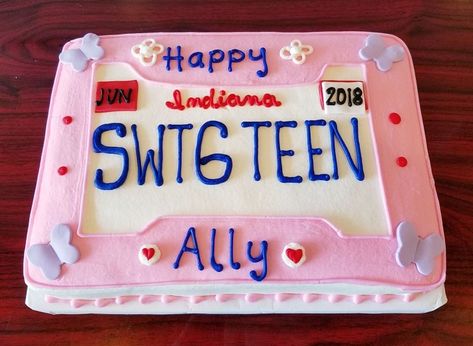 Sweet 16 Birthday Cakes Sweet 16 License Plate Sheet Cake Adrienne Co Bakery Sweet 16 - albanysinsanity.com Birthday Cakes Sweet 16, 16th Birthday Cakes, 16 Birthday Cakes, Sweet 16 Birthday Cakes, Cakes Sweet 16, Sweet Sixteen Cakes, Sweet Sixteen Birthday Party Ideas, Birthday Sheet Cakes, Sweet 16 Birthday Cake