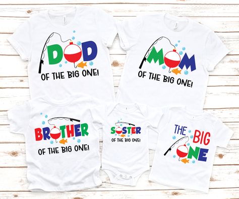 Family The big one boys 1st first birthday fishing shirt, first birthday shirt, 1st birthday shirt , fishing birthday shirt, matching by JADEandPAIIGE on Etsy Ofishally One Shirt, First Birthday Fishing, Birthday Fishing, Fish Party, Fishing Nursery, John Luke, 1st Birthday Shirt, First Birthday Shirt, Fishing Party