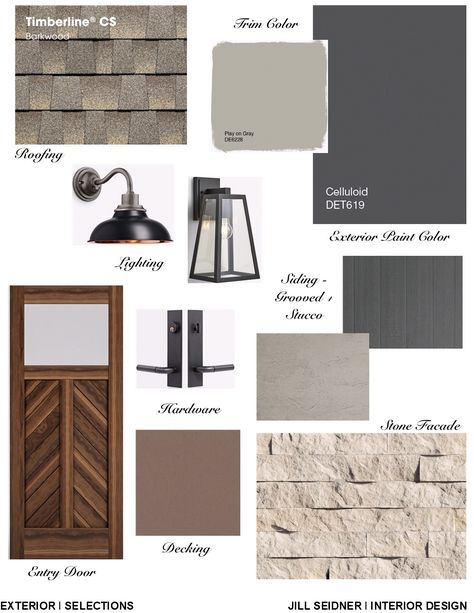 Flat Rate Exterior Design - Jill Seidner Interior Design Exterior Siding Colors, Exterior House Siding, Exterior Color Palette, Exterior Finishes, Interior Design Help, Exterior Home Design, Lake Houses Exterior, Online Design Services, Exterior House Paint Color Combinations