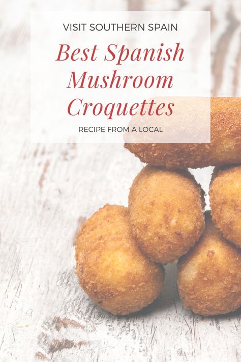 Mushroom Croquettes Recipe, Croquettes Spanish, Spanish Croquettes Recipe, Mushroom Croquettes, Spanish Croquettes, Spanish Chorizo Recipes, Dutch Croquettes, Croquette Recipe, Spanish Tapas Recipes