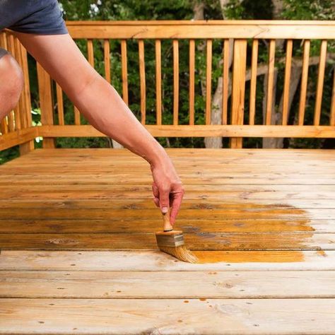 Can You Stain Pressure-Treated Wood? | Family Handyman Staining Pressure Treated Wood, Painted Wood Deck, Treated Wood Deck, Deck Sealer, Deck Stain Colors, Solid Stain Colors, Semi Transparent Stain, Solid Stain, Cedar Deck