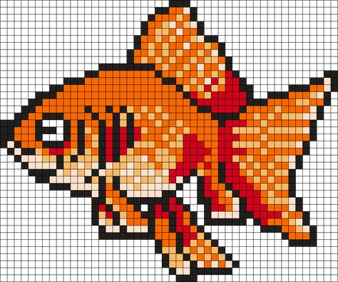 Goldfish Pixel Art, Pixel Grid, Pattern Maker, Kandi Patterns, Photo Pattern, Bead Sprite, Bead Ideas, Bead Pattern, Perler Bead Art