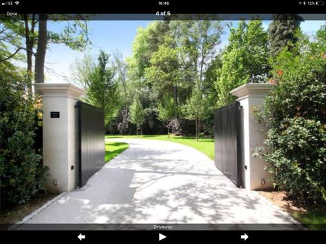 Spring Woods, Driveway Entrance Landscaping, 7 Bedroom House, Driveway Entrance, Driveway Design, Entrance Gates Design, House Gate Design, Casa Exterior, Modern Mansion