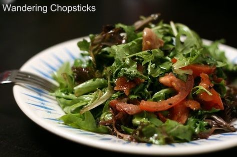 Wilted Arugula Lettuce Salad Warm Bacon Dressing Wilted Arugula Recipes, Winter Sides, Wilted Arugula, Wilted Lettuce Salad, Vietnamese Food Recipes, Warm Bacon Dressing, Wilted Lettuce, Arugula Recipes, Keto Salads