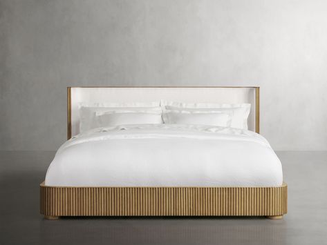 Finnley Bed | Arhaus Gallery Wall Lighting, Wood And Upholstered Bed, Furniture Graphic, Modern Farmhouse Bedroom, Bedroom Oasis, White Oak Wood, Elevated Style, Upholstered Bed Frame, Beds & Bed Frames