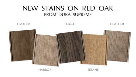 NEW Cabinet Stain options on Red   Oak wood from Dura Supreme   Cabinetry!  #durasupreme #cabinetry #cabinets #new #cabinetstains #stains   #staincolors #cabinetcolors #cabinetoptions #woodcabinets #cabinetideas   #kitchendesign #graybrown #browngray #truebrown #brown Brown Stain Kitchen Cabinets, Walnut Stained Oak Cabinets, Red Oak Cabinets Stained, Red Oak Stained Cabinets, Staining Red Oak Cabinets, Red Oak Kitchen Cabinets Wood Stain, Red Oak Cabinets Kitchen, Red Oak Kitchen Cabinets, Red Oak Cabinets