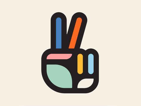 Peace Logo, Dribbble Design, Peace Sign Hand, Graphisme Design, Typography Branding, Peace Illustration, Graphic Projects, Adobe Illustrator Tutorials, Hand Logo