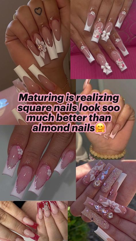 Sorry but it’s true🤗💞 Maturing Is Realizing, Square Nails, Almond Nails, Almond, Square, Nails