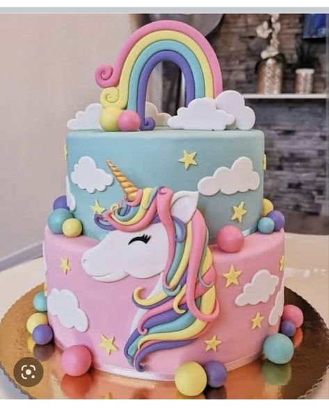 Unicorn Cake 4th Birthday, Unicorn Cake Rainbow, Unicorn Birthday Cakes For Girls Kids, Unicorn Themed Birthday Cake, Girls 5th Birthday Cake, Girls 3rd Birthday Cake, 5th Birthday Cake Girl, Unicorn Cakes For Girls Birthday, 4th Birthday Cake Girl