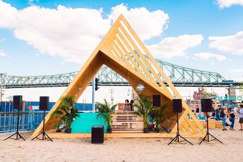 Expo Stand, Beach Shacks, Potted Palms, Plastic Beach, Instagram Contest, Schematic Design, Concert Stage, Stage Set, Higher Design