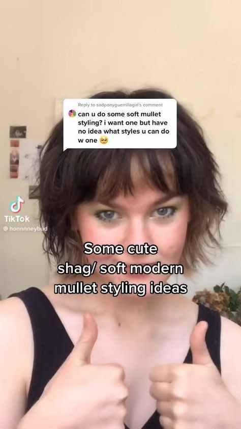 How To Style Your Mullet Hair, How To Style Shag Mullet, How To Style Short Mullet Women, How To Style Wolf Haircut, Mullet Hair Styling, Wolf Cut Style Ideas, Hairstyles With Wolf Cut, How To Style Mullet Women, Mullet And Wolf Cut