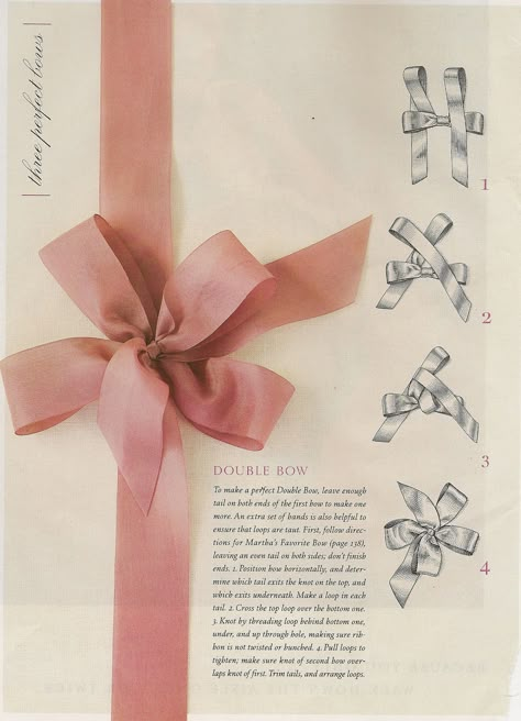 bow tying - DOUBLE BOW TUTORIAL Kaitlyn Core, Bow Tying, Derwent Water, Ipad Stickers, Double Bow, Christmas Wrapping, Pink Ribbon, Creative Gifts, Diy Gifts