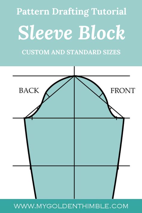 Easy Basic Sleeve Block Pattern Drafting Tutorial. Step-by-Step. Draft Sleeve Pattern, Drafting Sleeve Pattern, Basic Sleeve Pattern Drafting, Sleeve Block Pattern, Basic Bodice Block Pattern Drafting, Sleeve Pattern Drafting, Pattern Drafting Tutorials Blouses, Sleeve Drafting, Basic Sleeve Pattern