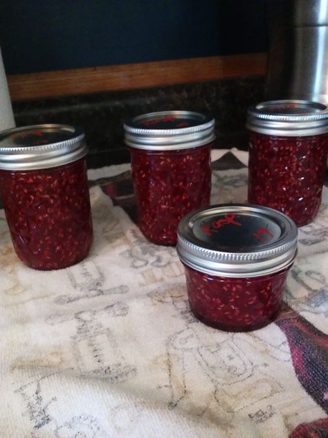 Sure Jell Raspberry Jam Recipe, Jelly Maker, Canning Jam Recipes, Homemade Raspberry Jam, Raspberry Jam Recipe, Grape Jam, Raspberry Chocolate, Raspberry Preserves, Raspberry Recipes