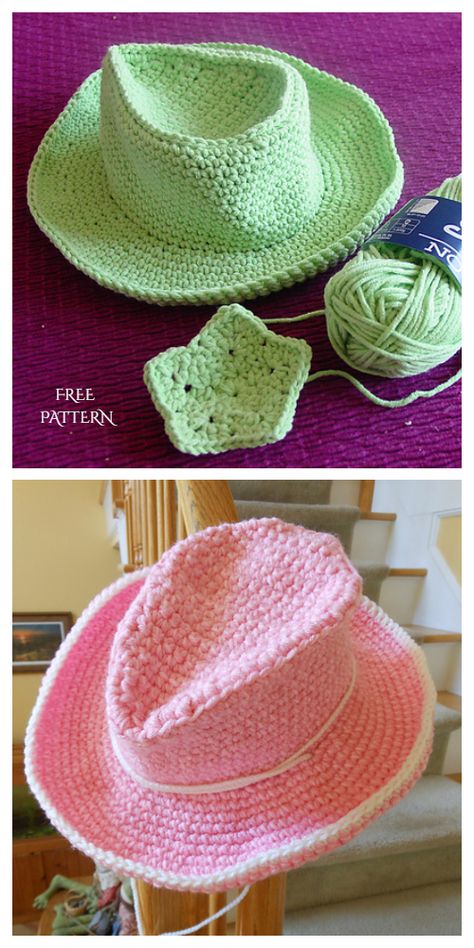 Crochet Baby Cowboy Sun Hat Free Crochet Pattern Crocheted Cowboy Hat Free Pattern, Crocheting Accessories, Newborn Cowboy, Baby Cowboy Hat, Crochet Cowboy Hats, Crochet Baby Cap, Crochet Baby Booties Pattern, Crochet Baby Beanie, Crochet Baby Hat Patterns