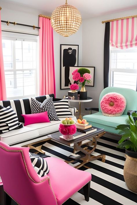 Transform your space into a chic haven with Kate Spade-inspired interior vibes! 🌸✨ Explore playful patterns, vibrant colors, and stylish accents to infuse your home with that signature Kate Spade charm. Elevate your living space with a touch of glamour and a dash of whimsy. 💖🛋️ #KateSpadeStyle #HomeDecorInspo #ChicLiving Infuse your living space with the vibrant spirit of Kate Spade! 🌈✨ cozyspiritstudio.etsy.com ETSY USA Pink House Interior, Pink Office Decor, Kate Spade Inspired, Sleek Furniture, Living Room Decor Inspiration, Pink Living Room, Glam Room, Original Art Prints, Charlotte North Carolina