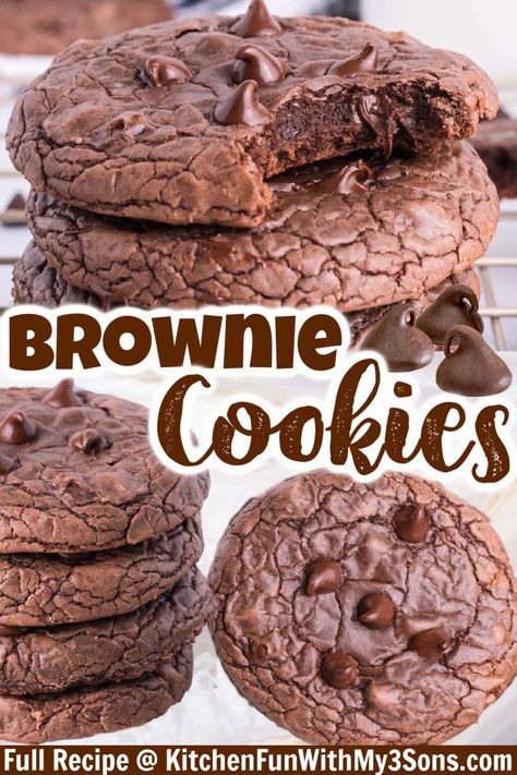 Best Brownie Mix, Brownie Mix Recipes, Brownie Mix Cookies, Cookie Brownie Recipe, Gooey Cookies, Fudgy Brownie, Chewy Cookies, Chewy Brownies, Delicious Brownies