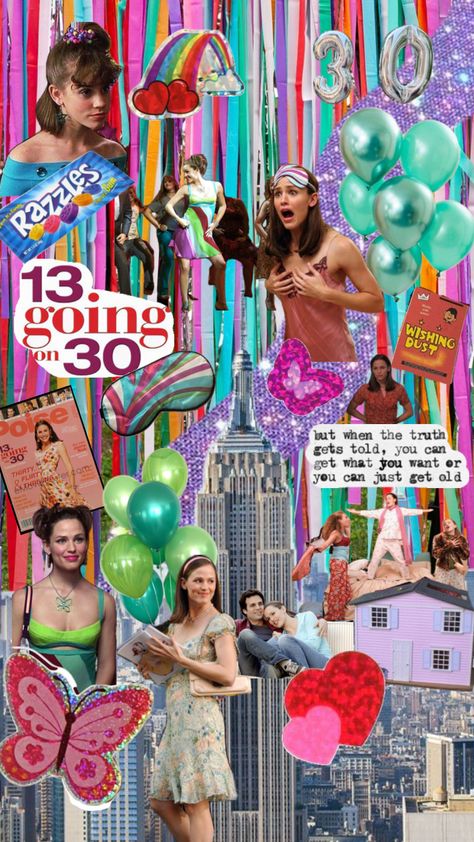 #13goingon30 #13goingon30aesthetic #jennarink #jenifergarner #romcom #2000s 13 Going On 30 Costume, 30th Birthday Party For Her, 30 Flirty And Thriving, Jenna Rink, 30th Birthday Party Themes, 30th Birthday Outfit, 30th Bday Party, 30th Birthday Themes, Thirty Flirty And Thriving