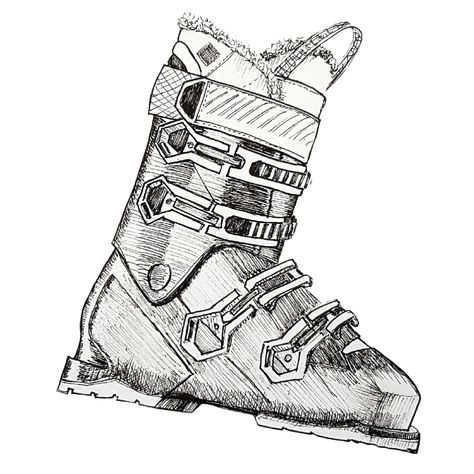 Skiing Tattoo, Ski Drawing, Skiing Art, Ski Art, Cute Easy Doodles, Diagram Architecture, Cool Sketches, Ski Boots, Art Portfolio