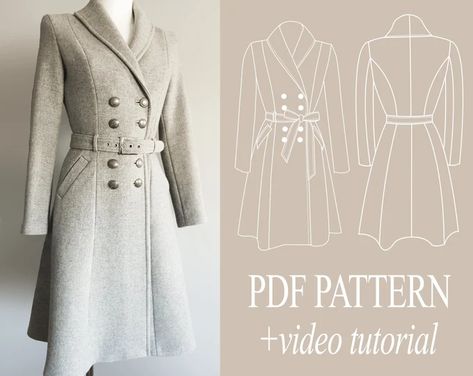 Trent Coat, Winter Coat Pattern, Coat Sewing Pattern, Sewing Coat, Coat Sewing, Mode Mantel, Coat Pattern Sewing, Princess Coat, Couture Mode