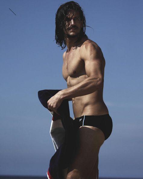 Jarrod Scott for  GQ Australia August 2016 Jarrod Scott, Gq Australia, Speedo Swimwear, Top Male Models, Fashion Tape, French Models, Australian Models, Long Hair Styles Men, Male Beauty