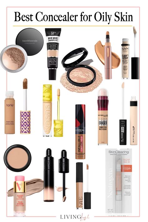 Best Concealer for Oily Skin | LivingLesh - a luxe lifestyle blog Best Concealer For Oily Skin, Concealers For Oily Skin, Concealer For Oily Skin, Bare Minerals Concealer, The Best Concealer, Oily Skin Routine, Brown Smokey Eye Makeup, Best Concealers, Cakey Makeup