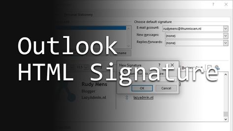 How to Create an Outlook HTML Signature — LazyAdmin Outlook Signature Design, Outlook Signature, Professional Signature, Email Signature Design, Signature Generator, Email Signature Templates, Create A Signature, Digital Business Card, Promote Your Business