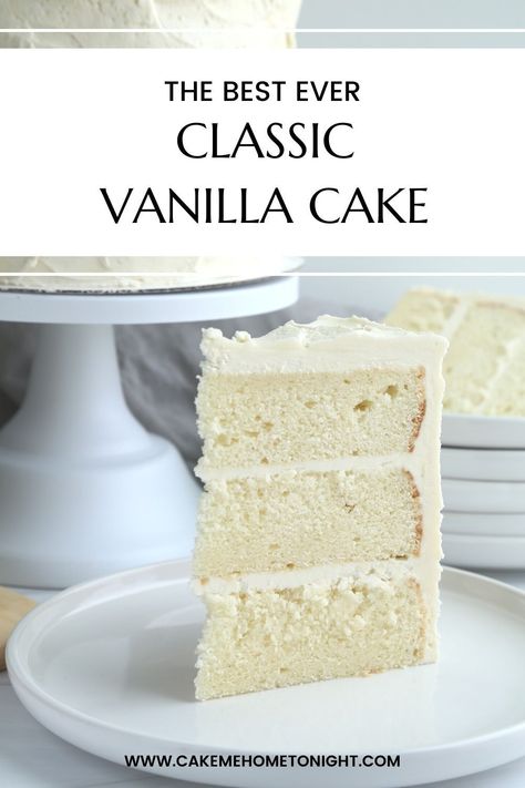 Light Fluffy Vanilla Cake, Vanilla Cake Recipe With Sour Cream, Moist Vanilla Cake Recipe From Scratch, Cake Recipe With Sour Cream, Cake Recipes Chocolate, Classic Vanilla Cake, Cake For Wedding, Decorating For Beginners, Homemade White Cakes