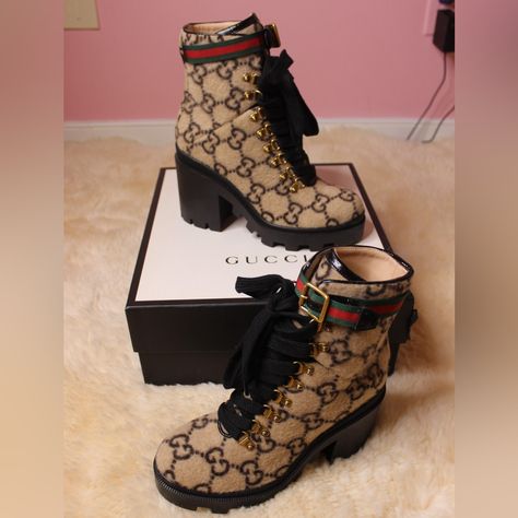 These Gucci Boots Are Brand New, Never Worn. Gucci Casual Luxury Boots, Luxury Gucci Boots For Party, Luxury Gucci Women's Heeled Boots, Gucci Boots Lyst, Gucci Luxury High-top Boots, Gucci Outfits Women, Fantasy Shoes, Gucci Outfit, Sneaker Closet