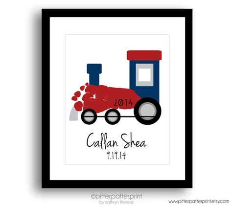 Transportation Nursery, Train Nursery, Baby Footprint Art, Transportation Crafts, Footprint Craft, Baby Art Projects, Footprint Crafts, Baby Footprint, Footprint Art