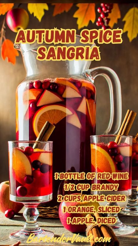 34 Amazing Fall Cocktails: Full Recipes for a Festive Autumn 23 Simple Fall Sangria, Easy Thanksgiving Sangria, Thanksgiving Sangria Recipes Easy, Thanksgiving Sangria Recipes, Red Sangria Recipes Easy, Sangria Thanksgiving, Harvest Sangria, Autumn Sangria, Easy Fall Cocktails